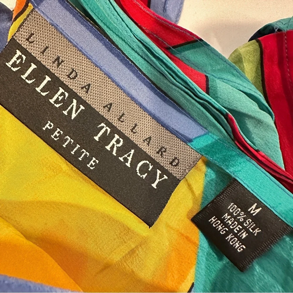 Linda Allard for Ellen Tracy Silk‎ Wrap Skirt Gem Multicolor M